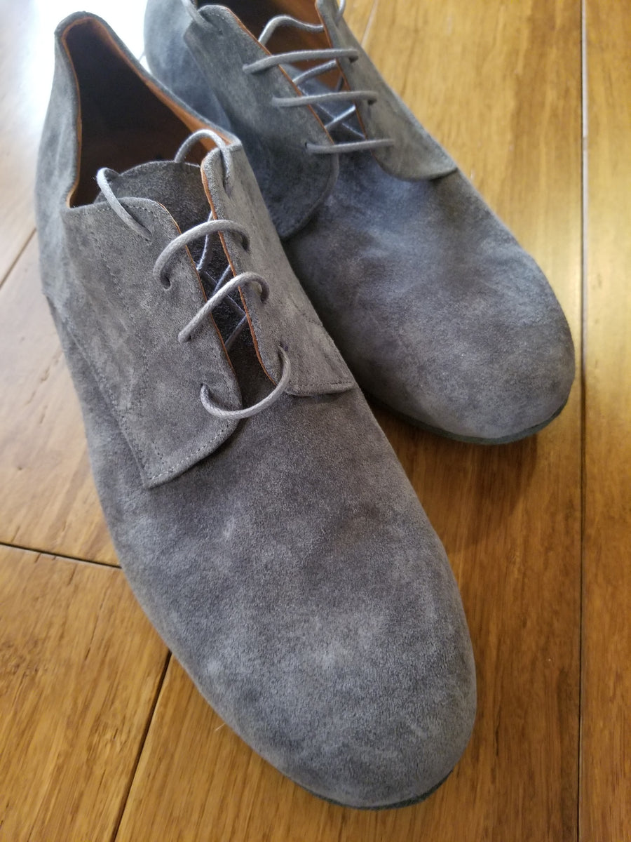 Winter Comfortable Dance Shoes Men's Gray Suede Leather EYE DANCE SHOES