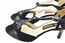 Black and blue tango shoes.dance shoes has 2 inches( 6 cm) shorter heel.