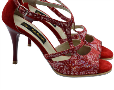 Red tango shoes, Handmade Women Dance Shoe, Suede Sole, Leather, Handmade Tango Shoes. Milano Tango.