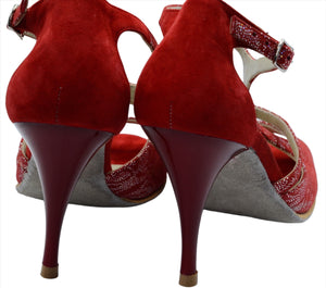 Handmade Women Dance Shoe, Suede Sole, Leather, Handmade Tango Shoes. Milano Tango.