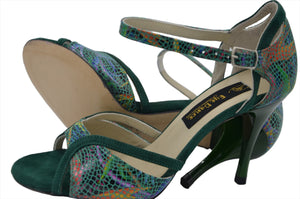 Green tango shoes, green dance shoes, women tango shoes, women dance shoes