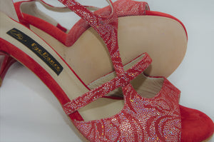 Red tango shoes, Handmade Women Dance Shoe, Suede Sole, Leather, Handmade Tango Shoes. Milano Tango.