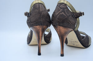 Argentine tango shoes,copper tango shoes, gold dance shoes, women tango shoes, women dance shoes,Italian dance shoes,custom made dance shoes,bridal shoes, reception shoes, braidesmaid shoes,brown dance shoes.