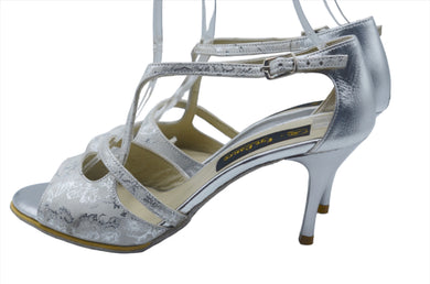Jacksonville tango, tango shoes, white tango shoes, silver tango shoes, low heel tango shoes