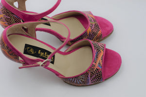 Flower tango shoes.Handmade Women Dance Shoe, Suede Sole, Leather, Handmade Tango Shoes. Tokyo Tango